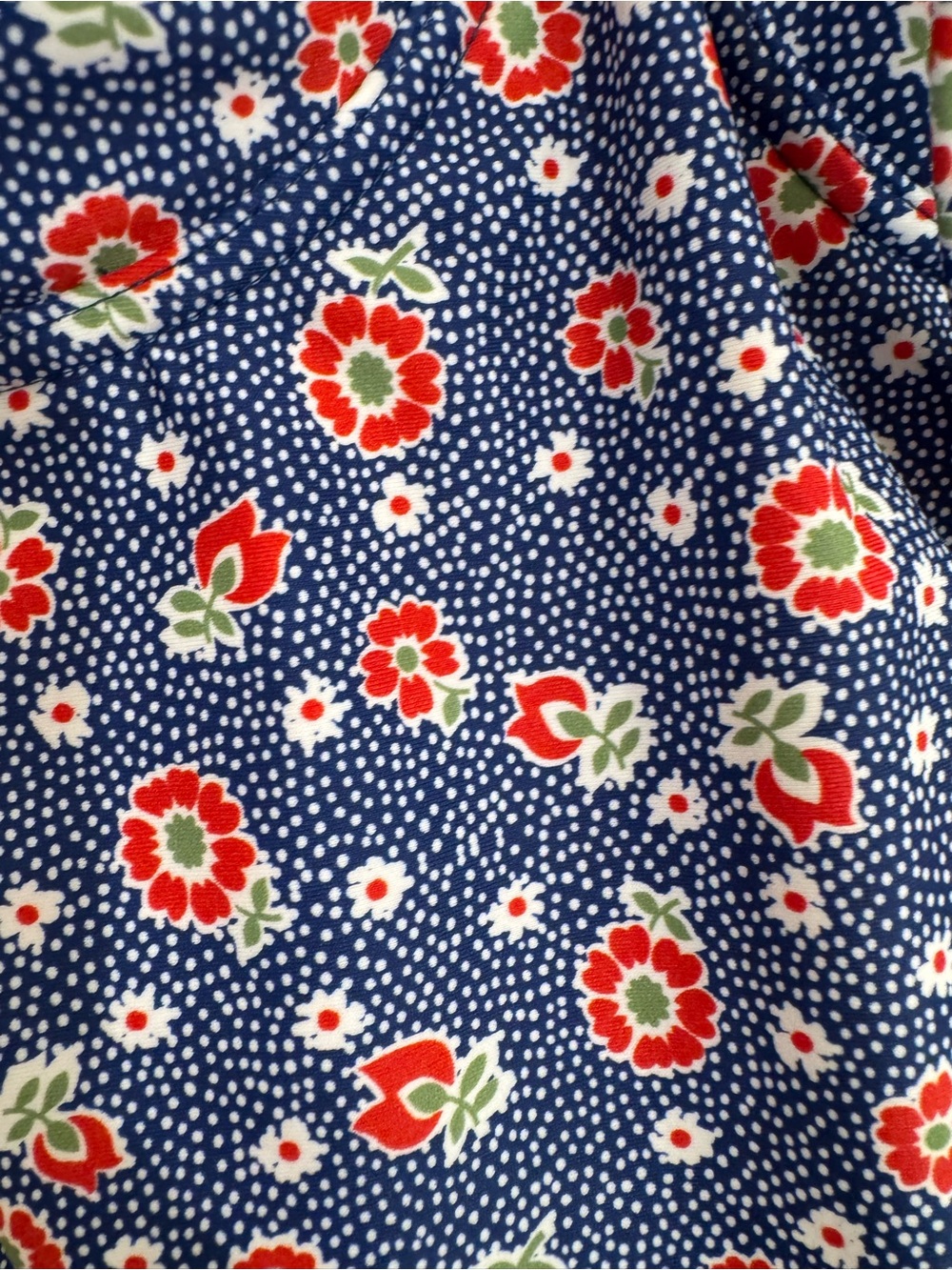 Minnow Blue Floral One-Piece Swimsuit with Red & White Accents - Picture 6 of 6